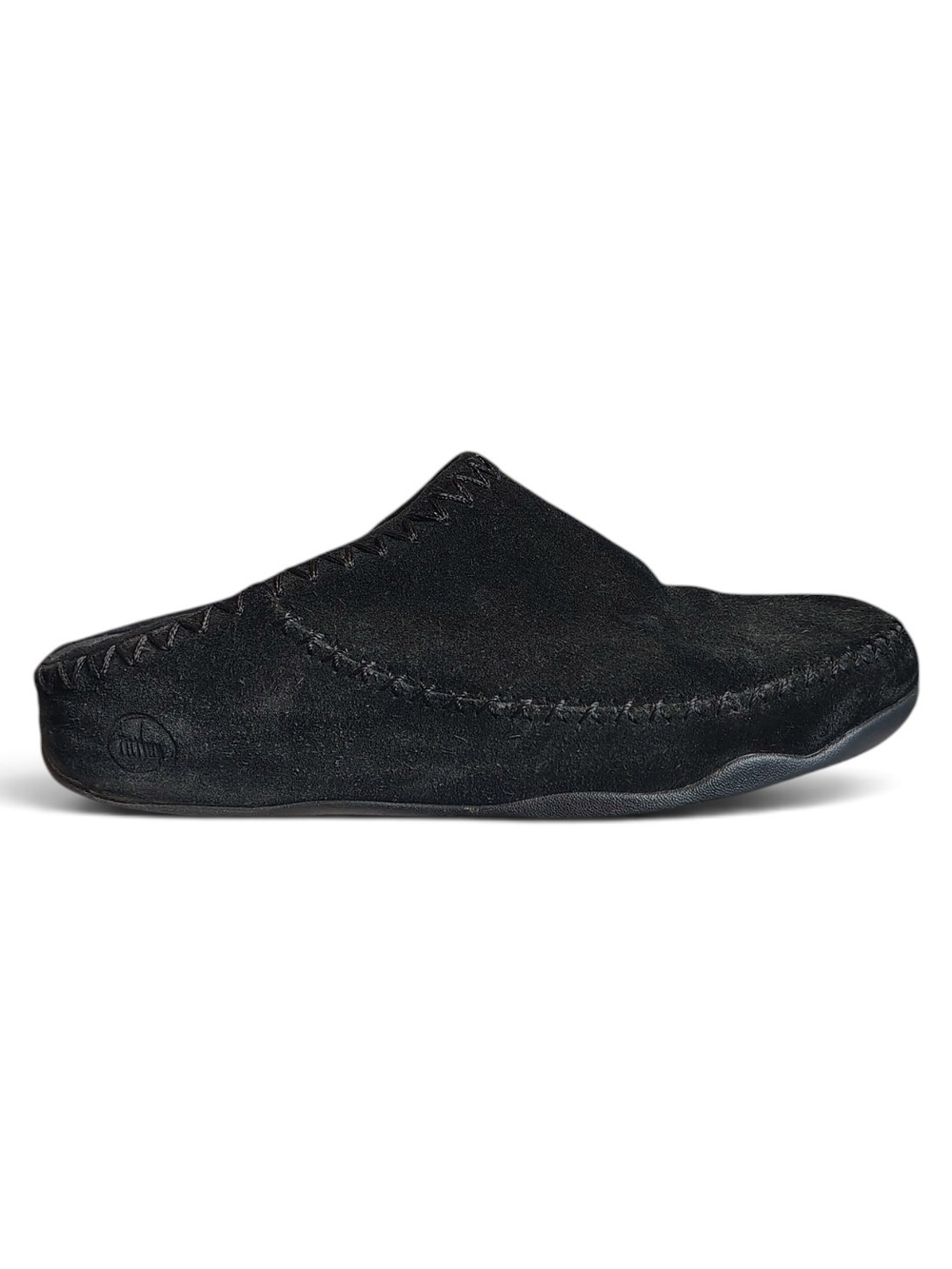 FitFlop Gogh Moc Makizin Black Suede Clogs Mules Shoes Women's Size 9 Wide